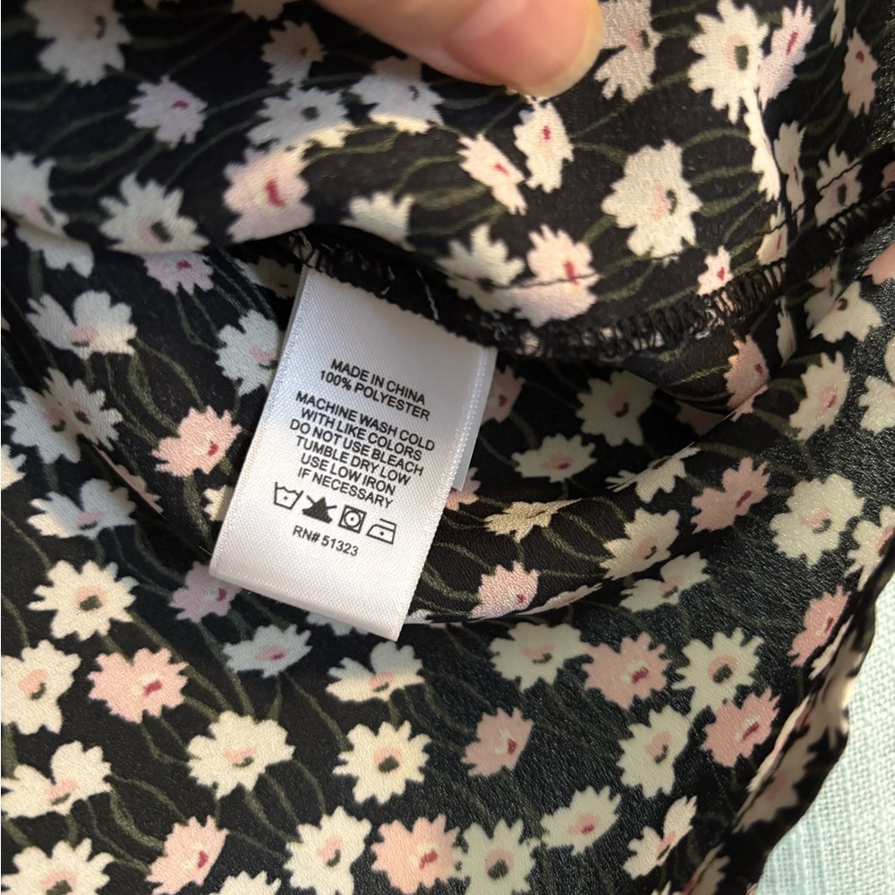 CeCe Black and Pink Floral Blouse - Picture 3 of 5